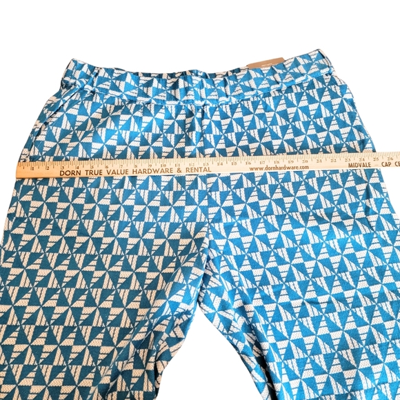 Soft Surroundings Narah Wide Leg Palazzo Pant Blue & White Geometric Print 1X - Picture 11 of 15